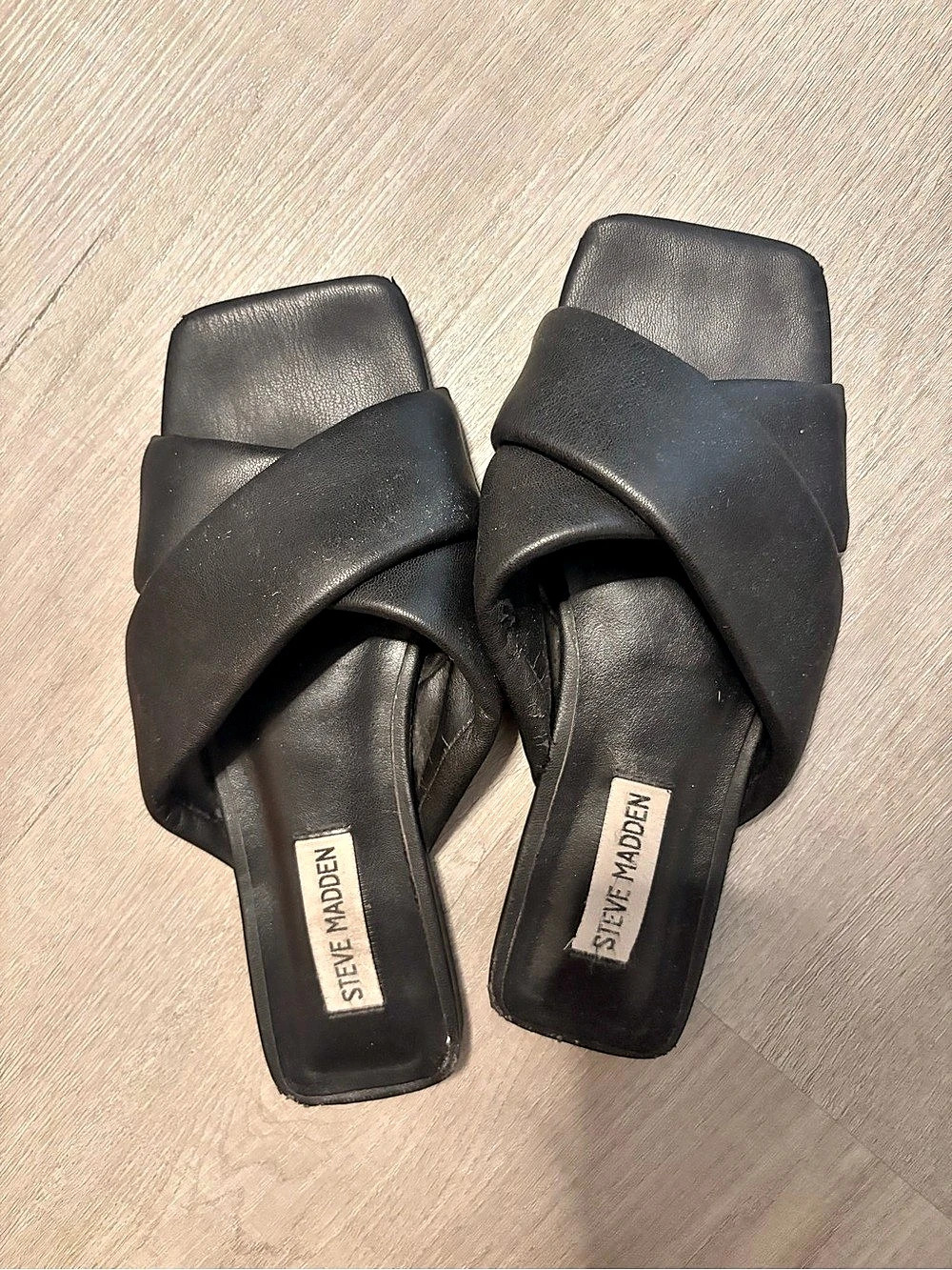 Steve Madden Black Slip-On Mules